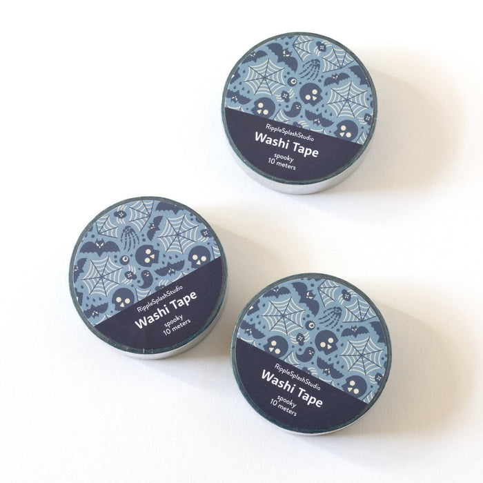 Blue Halloween Spooky Washi Tape