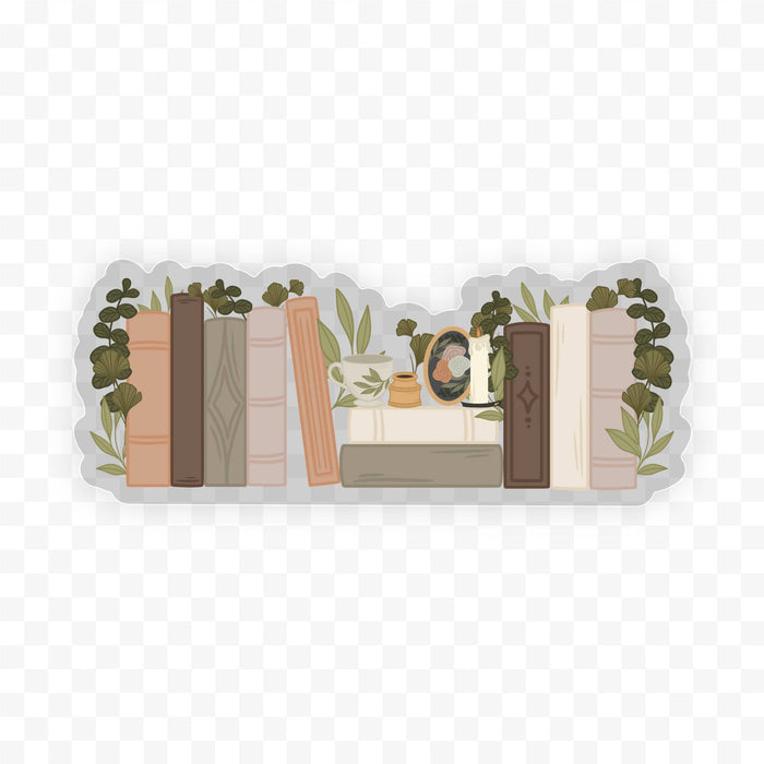 Light Academia Bookshelf Vinyl Sticker