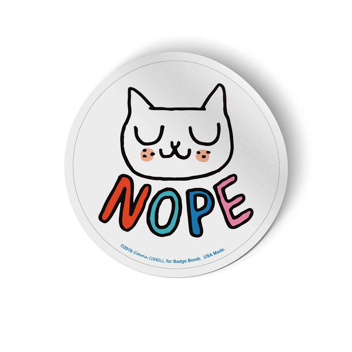 Gemma Correll - Nope Cat Vinyl Sticker