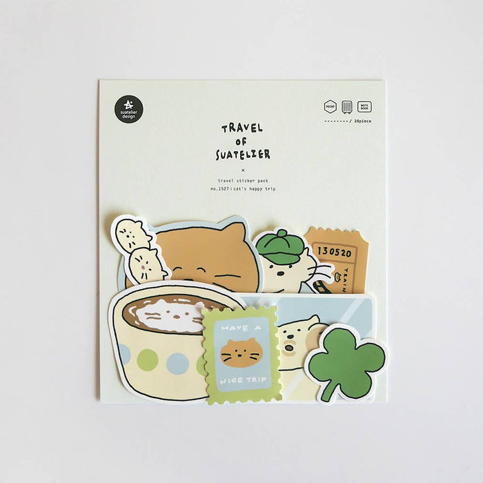 Travel Sticker Pack - Cat's Happy Trip