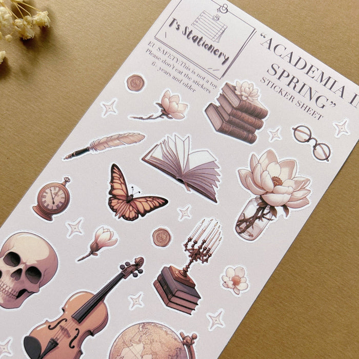 Academia In Spring Sticker Sheet