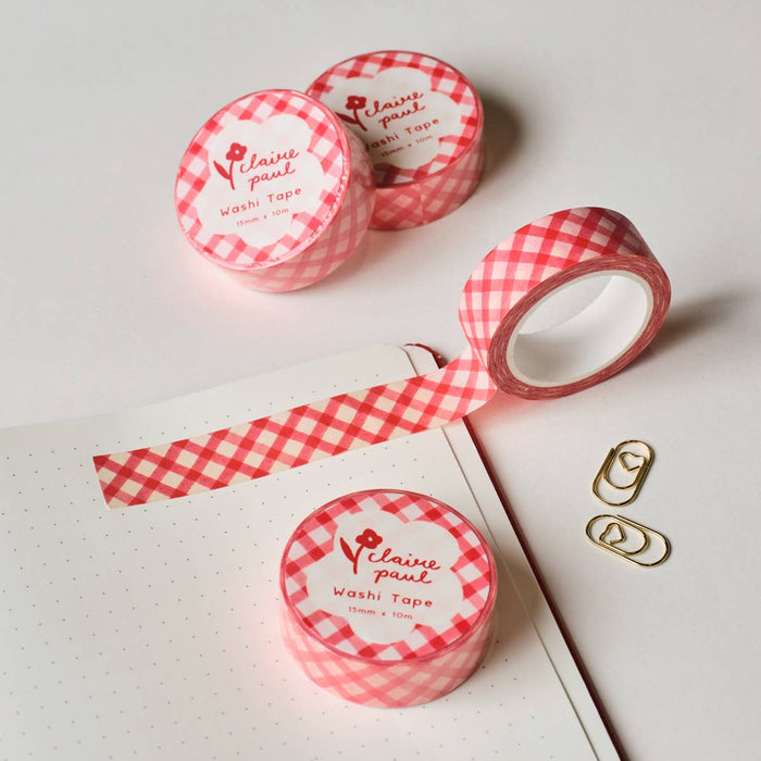 Red Gingham Washi Tape