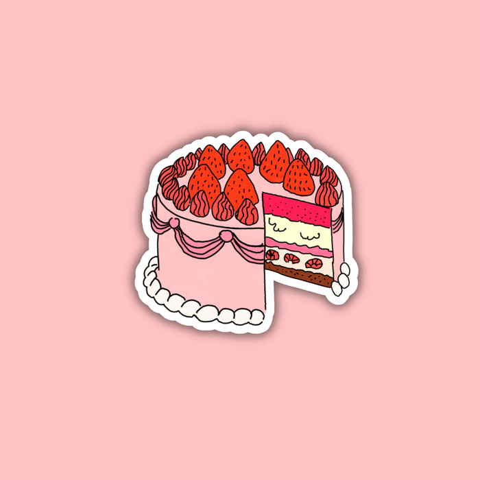 Strawberry Cake Vinyl Sticker