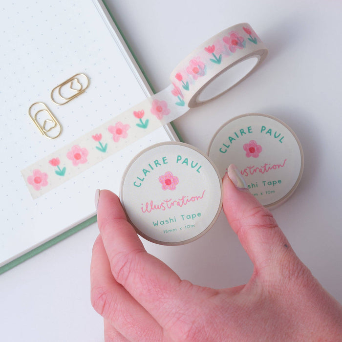 Tulip and Daisies Washi Tape