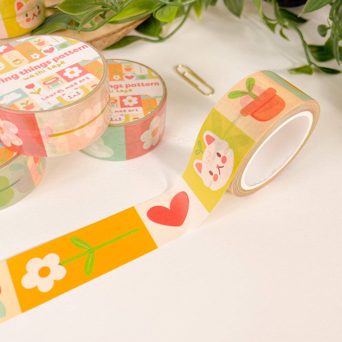 Spring Things Pattern - Chunky Washi Tape