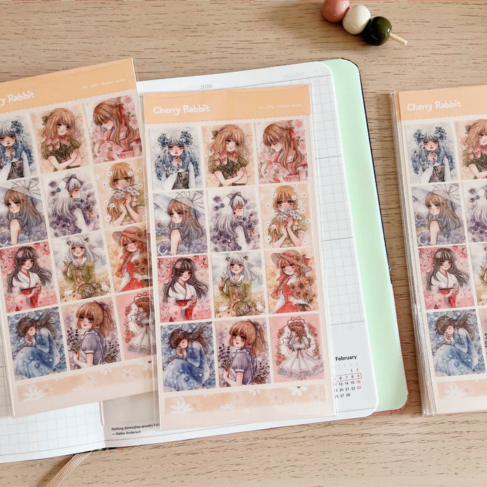 Flower Series Clear Sticker Sheet