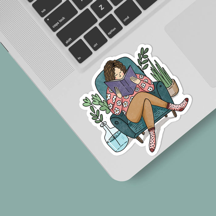 Cozy Reader Vinyl Sticker