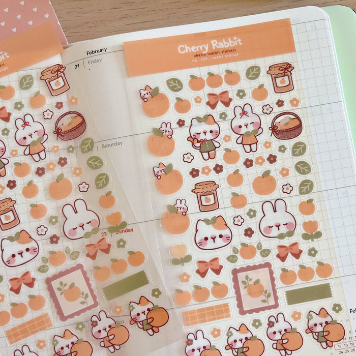 Sweet Orange Clear Sticker Sheet