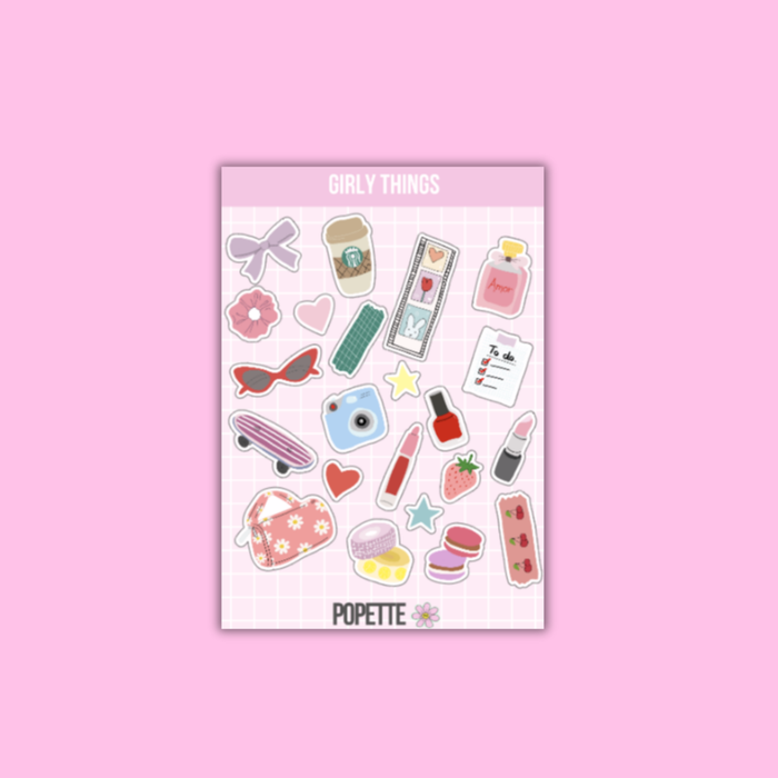 Girly Things Sticker Sheet