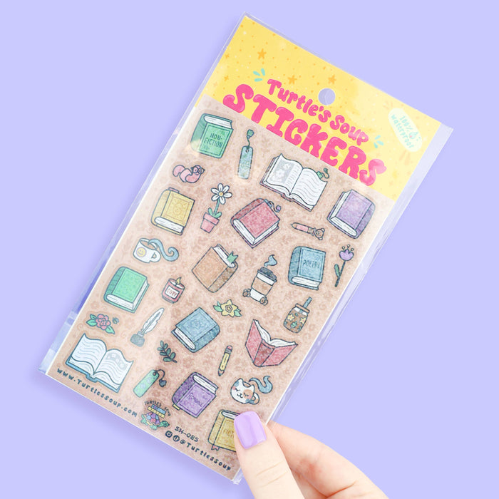 Books and Things Vinyl Sticker Sheet