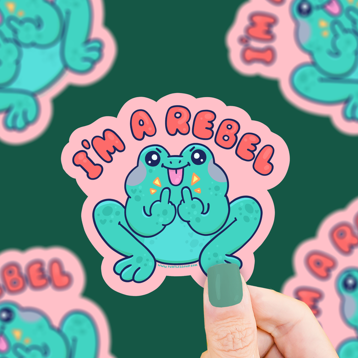 I’m a Rebel Frog Vinyl Sticker