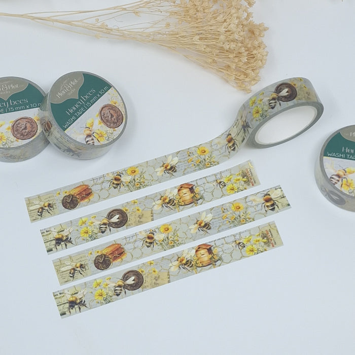 Honey Bees Gold Foil Washi Tape 