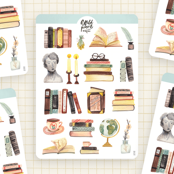 Sticker Sheet — Bookshelf