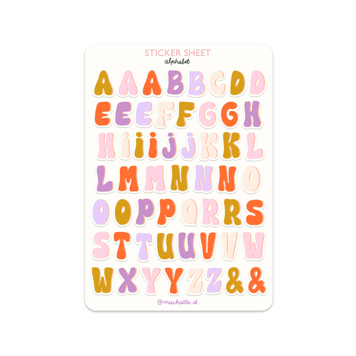 A5 Sticker Sheet - Retro Alphabet Letters