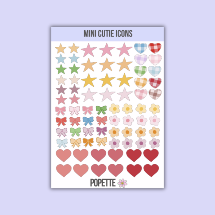 Mini Cutie Icons A5 Sticker Sheet