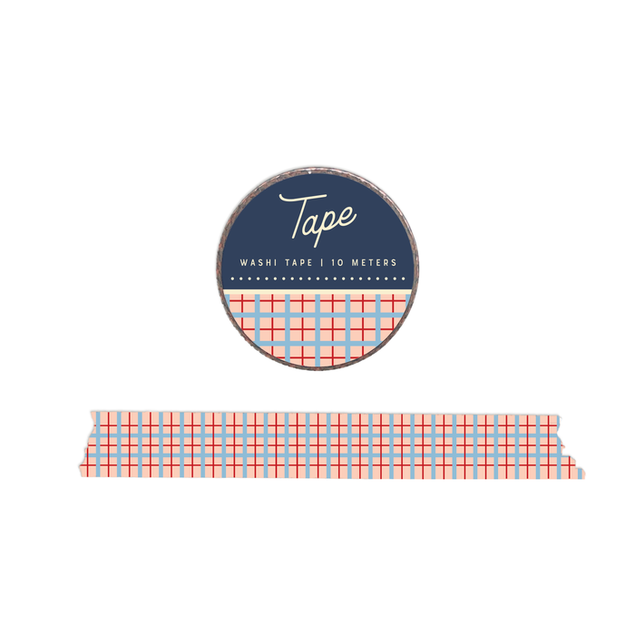 Sunset Pink Plaid Washi Tape