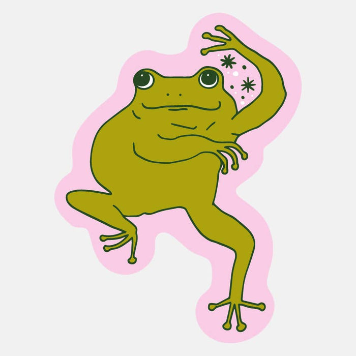Dancing Frog Vinyl Sticker