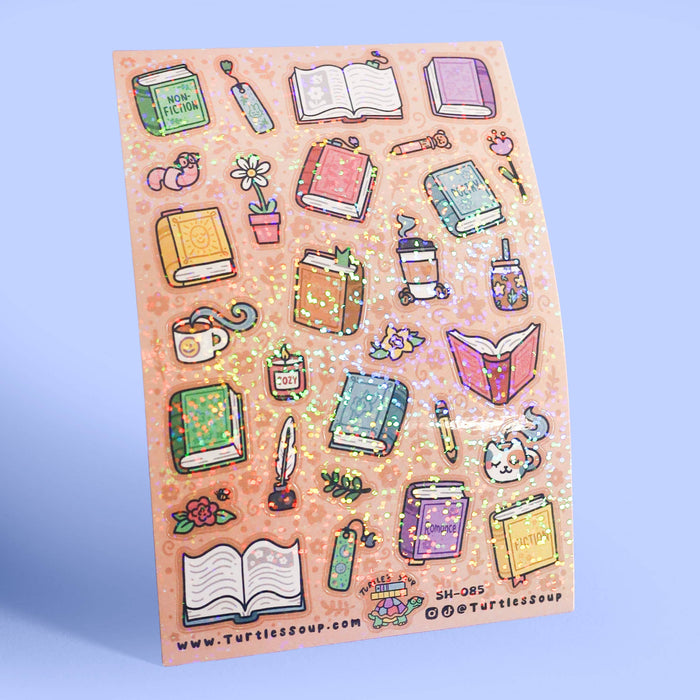 Books and Things Vinyl Sticker Sheet