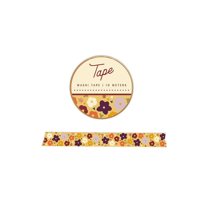 Fall Flower Pattern Washi Tape