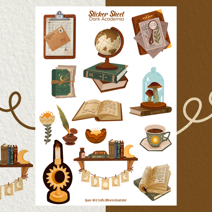 Dark Academia Sticker Sheet