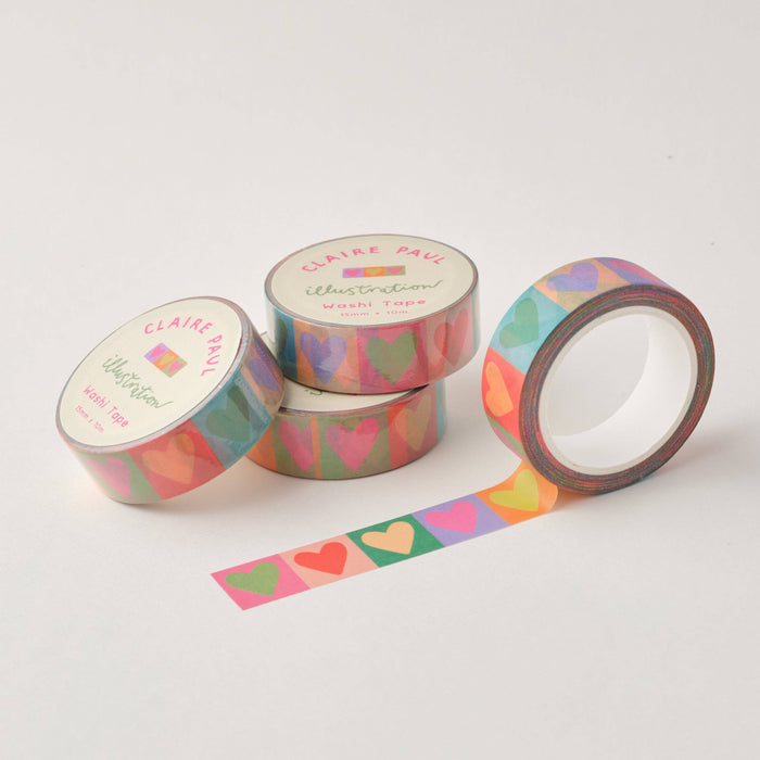 Rainbow Love Hearts Washi Tape