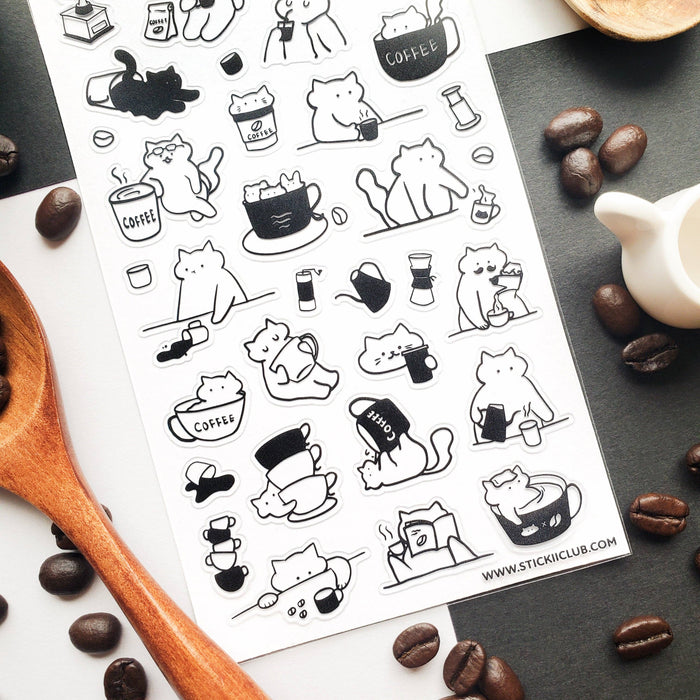 Caffeine Cats 1 Sticker Sheet