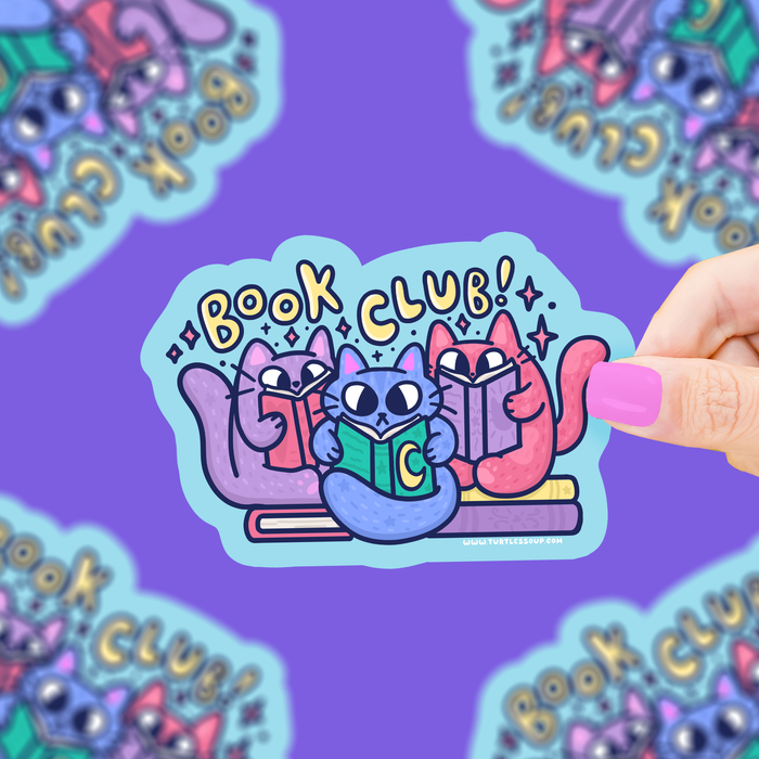Kitty Book Club Vinyl Sticker
