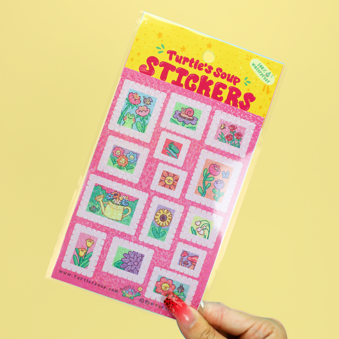 Floral Stamps Vinyl Sticker Sheet