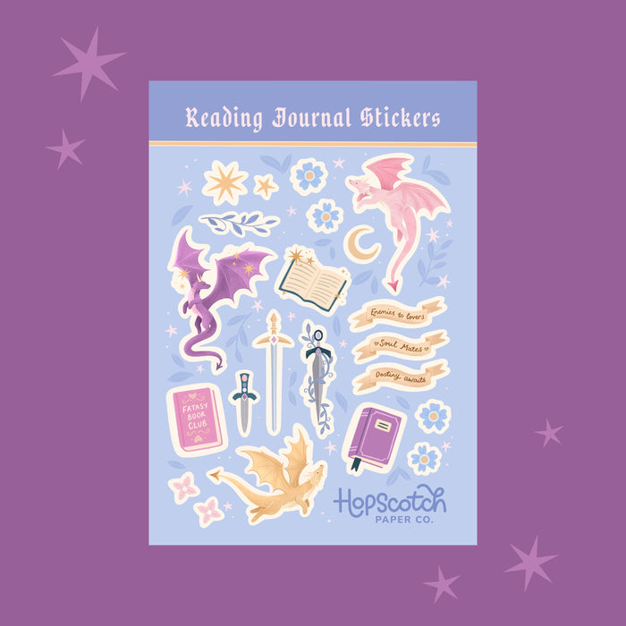 Dragon Reading Journal A5 Sticker Sheet
