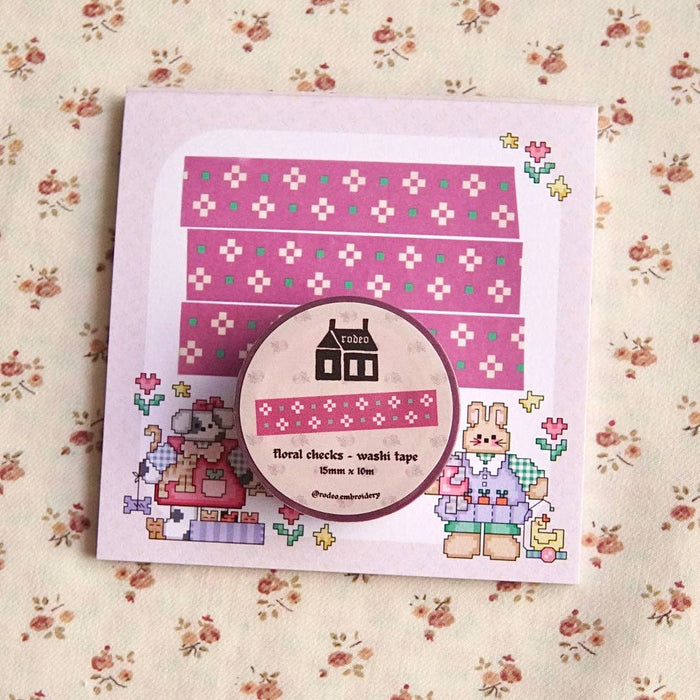 Floral Checks - Washi Tape