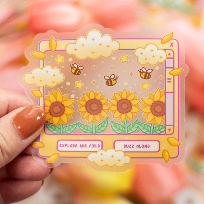 Sunflower Dreams Clear Vinyl Sticker