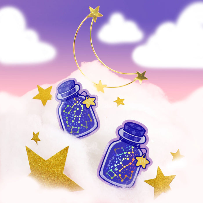 Bottle of Stars Vinyl Sticker (Holographic)