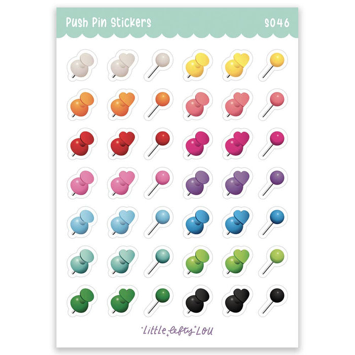 A6 Push Pin Clear Sticker Sheet
