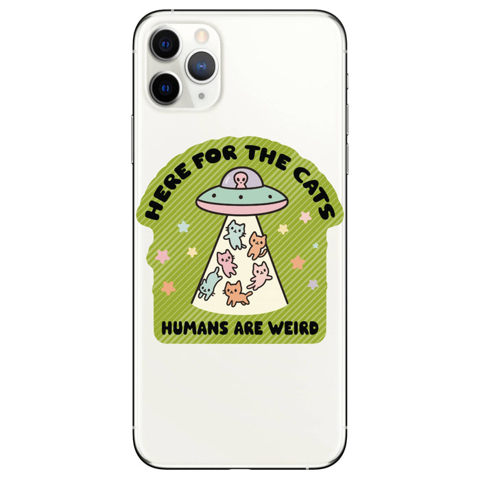 Here For The Cats Vinyl Sticker