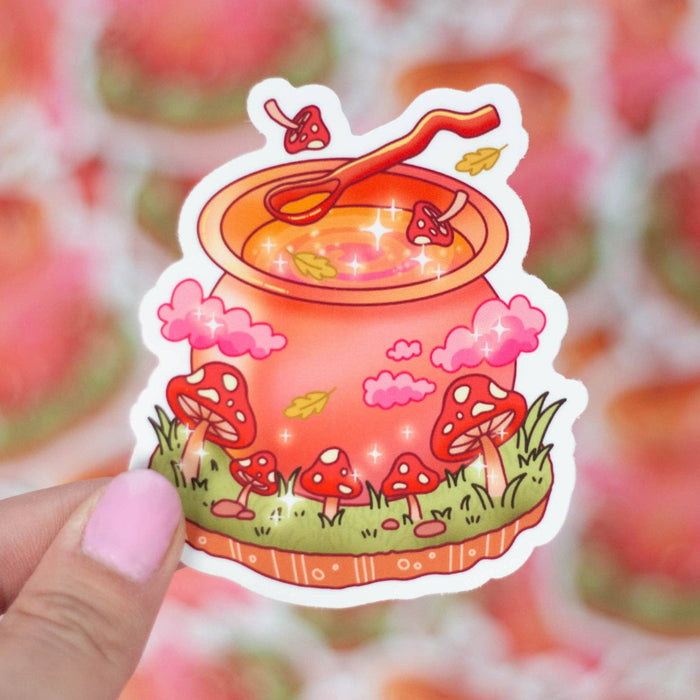 Mushroom Cauldron Vinyl Sticker