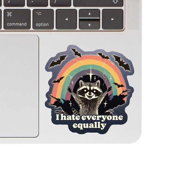 Rainbow Raccoon Vinyl Sticker