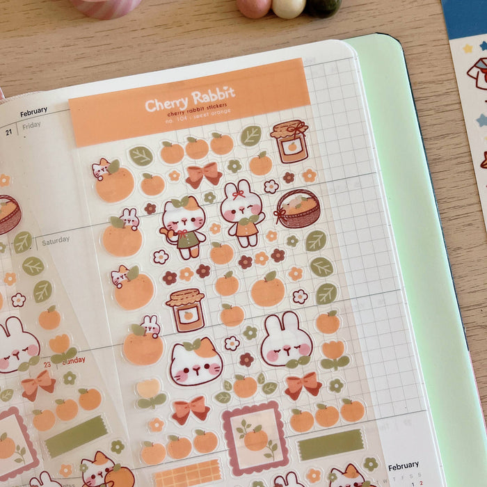Sweet Orange Clear Sticker Sheet