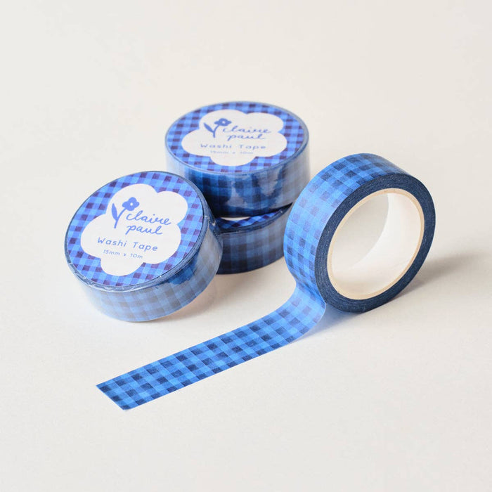 Dark Blue Check Washi Tape