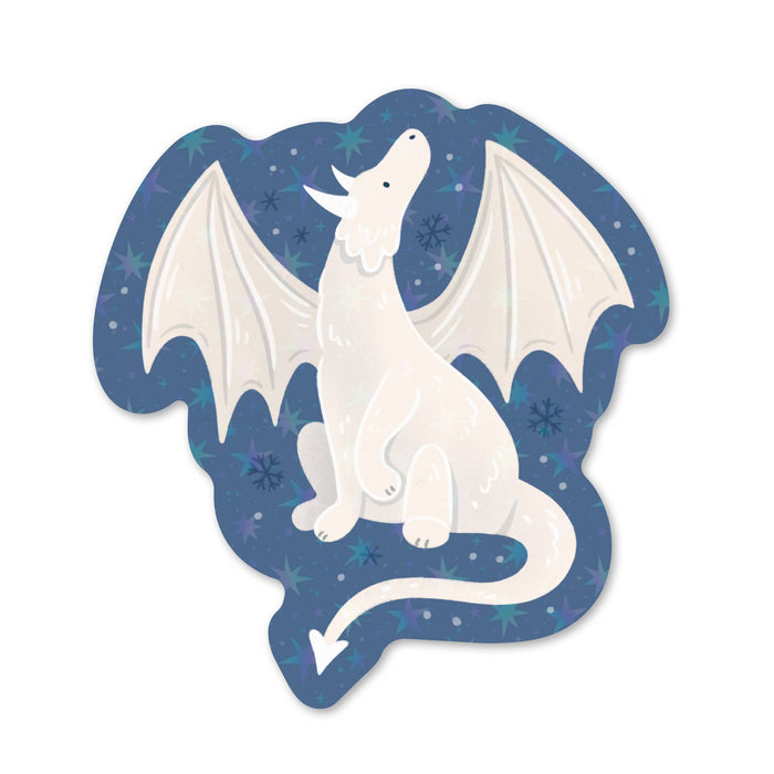 Snow Dragon Holographic Vinyl Sticker