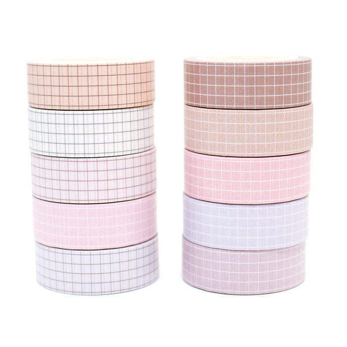 Neutral Grid Washi Tapes - Set A