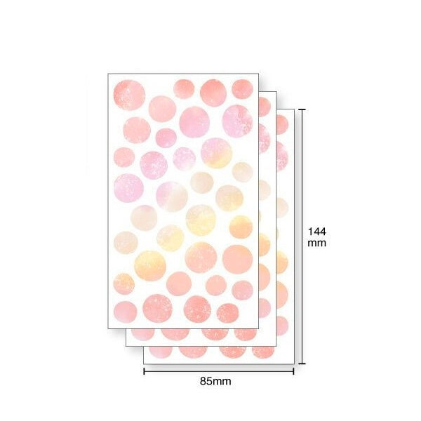 Rough Dot Washi Paper Stickers - Coral Pink