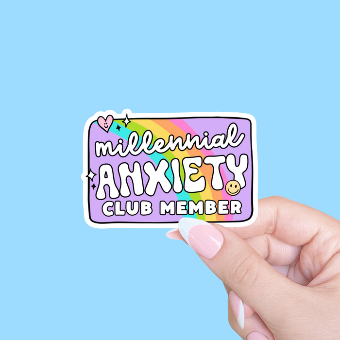 Millennial Anxiety Club Member Vinyl Sticker