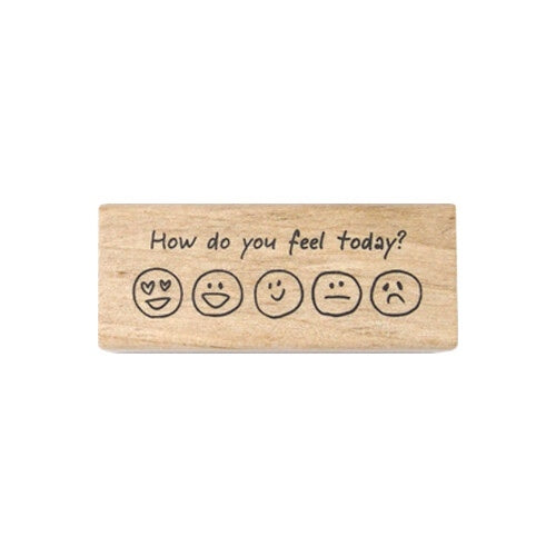 Kodomo No Kao 'Notebook Club' Wood Stamp - Mood Tracker
