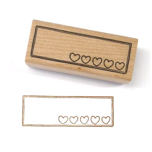 Kodomo No Kao 'Notebook Club' Wood Stamp - Hearts