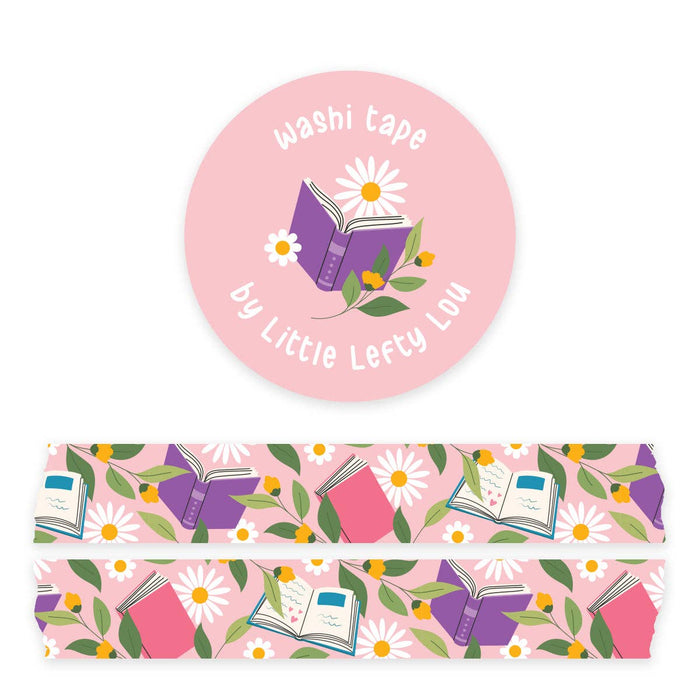 Little Lefty Lou Books And Flowers Pink Washi Tape