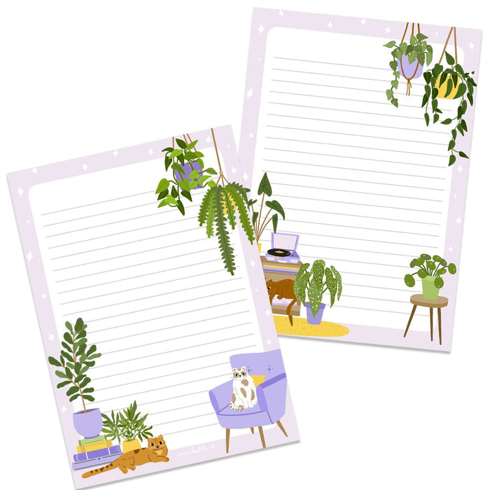 A5 Double-Sided Notepad - Cats & Plants
