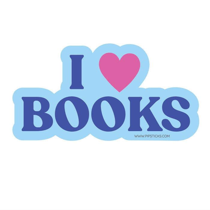 I Love Books Vinyl Sticker by Pipsticks