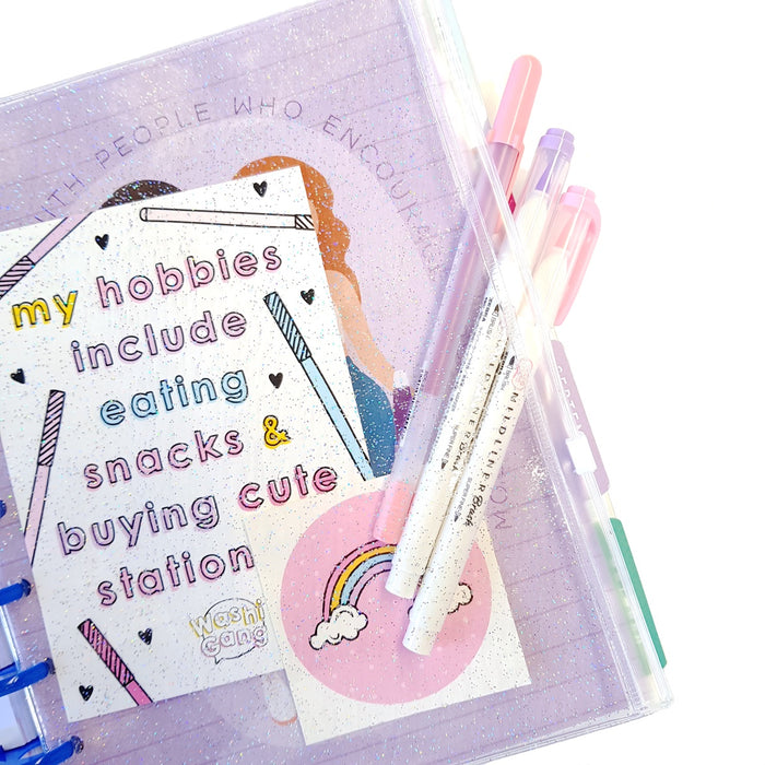 Disc Planner Holo Glitter Zip Lock Pocket WashiGang Australia Disc Planner Holo Glitter Zip Lock Pocket WashiGang Australia