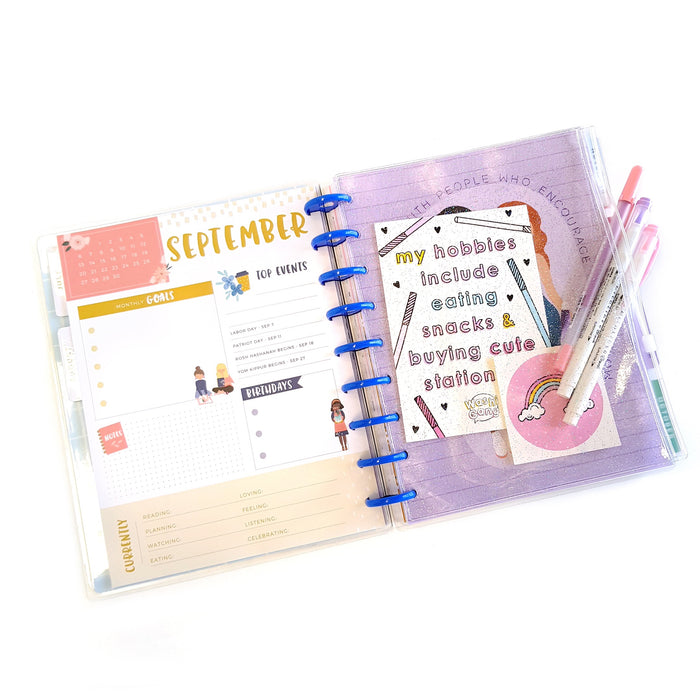 Disc Planner Holo Glitter Zip Lock Pocket WashiGang Australia Disc Planner Holo Glitter Zip Lock Pocket WashiGang Australia