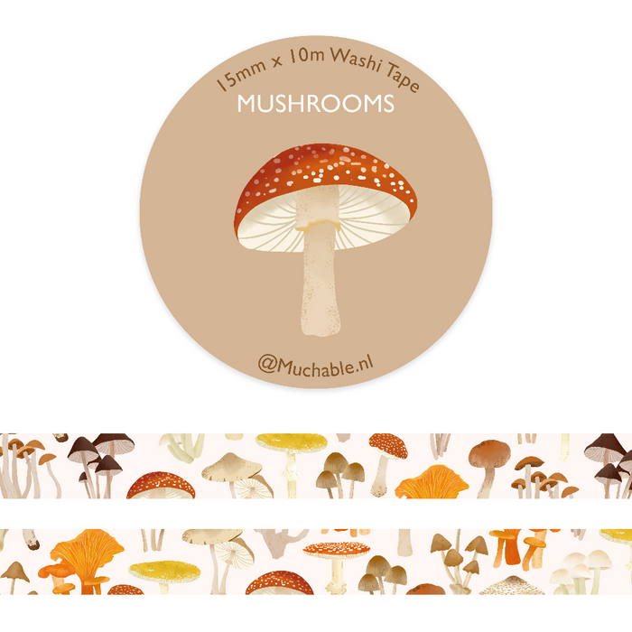 Washi Tape - Autumn Mushrooms